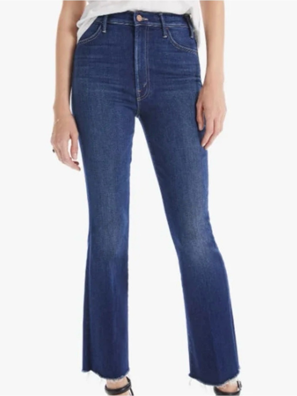 Mother Hustler Ankle Fray Jeans in Home Movie